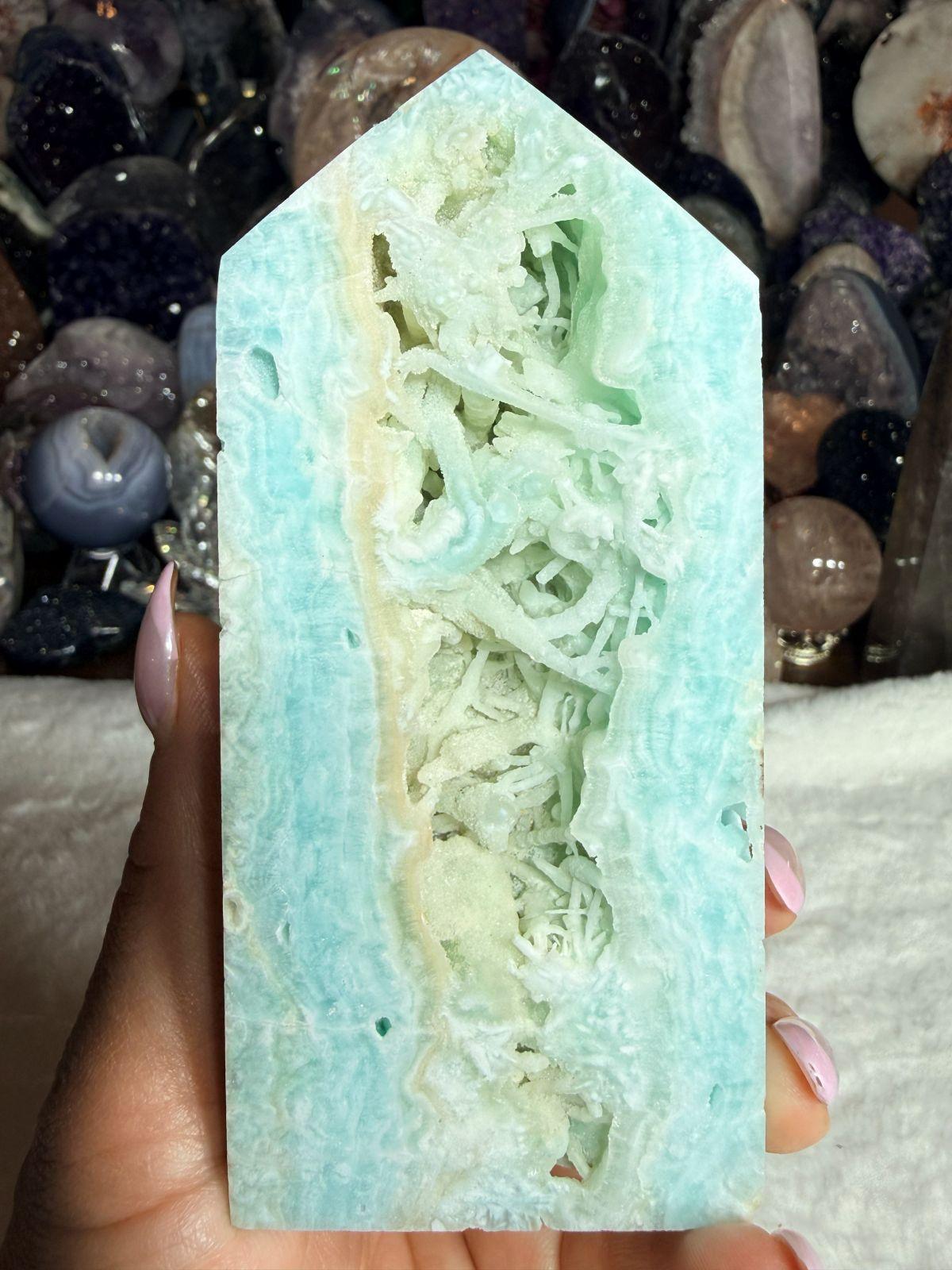 Hemimorphite Druzy Tower